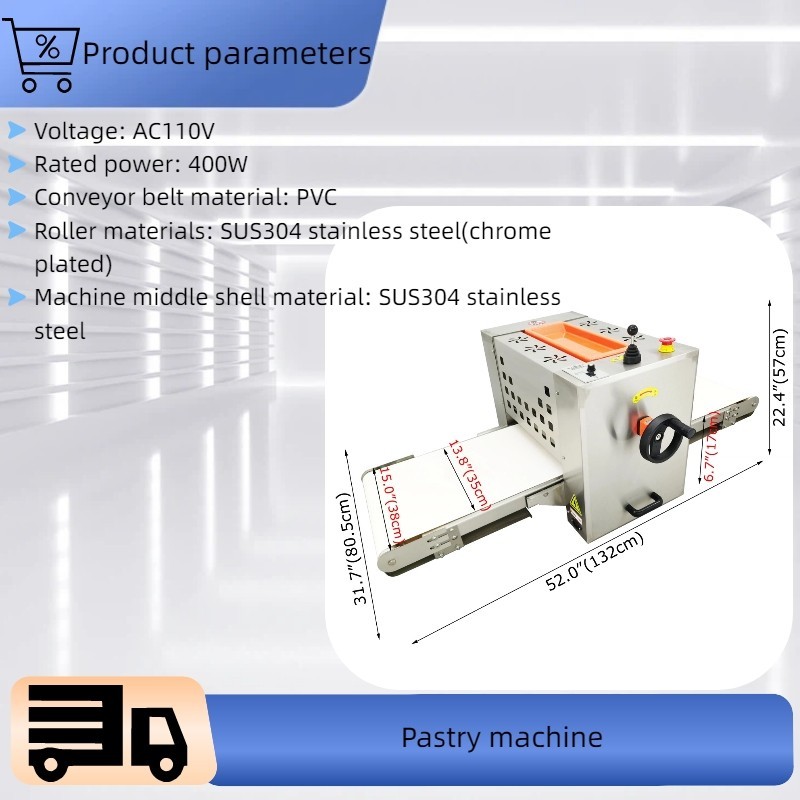110V 400W Foldable Puff Pastry Sheeter Making Roller Dough Press Machine