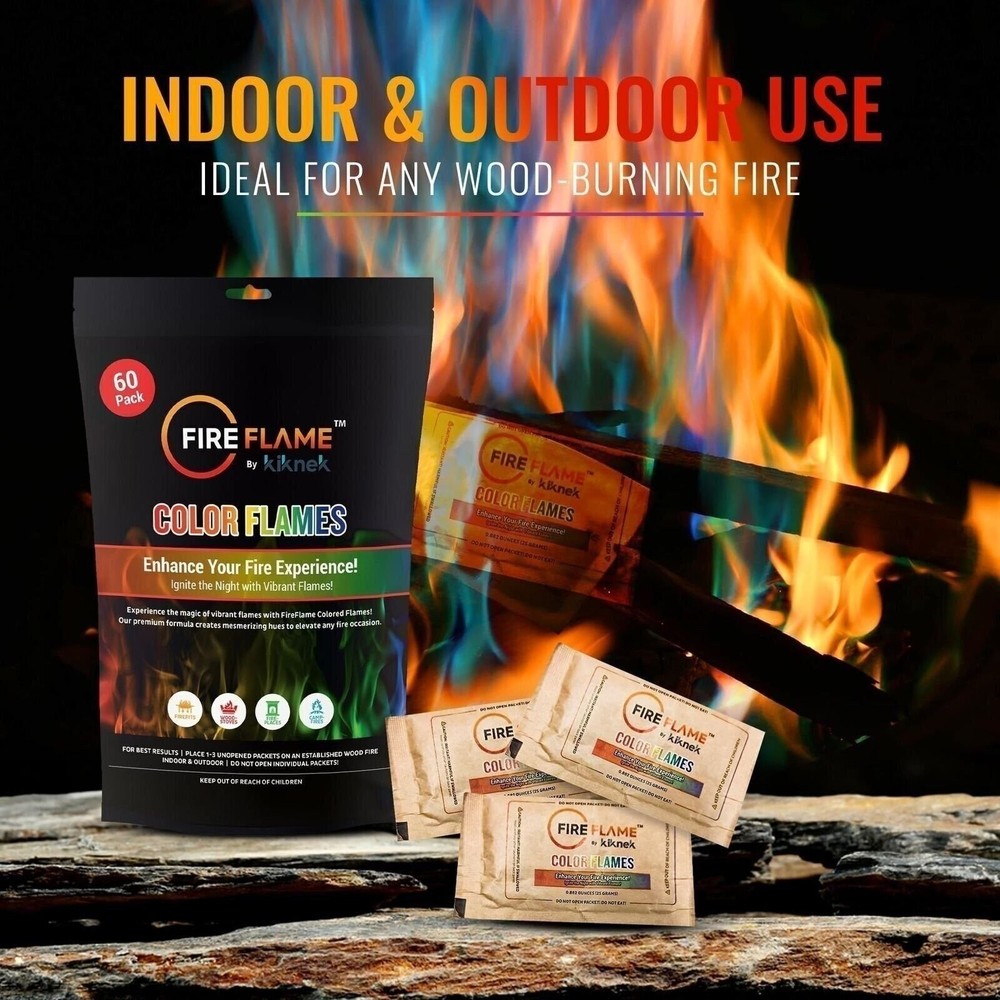 FireFlame Fire Color Changing Packets - Magic Color Fire Flames - 60 Pack
