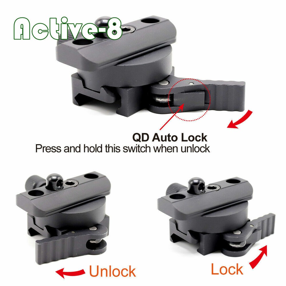 ACTIVE-8 Multi_Function Bipod Adapter QD Picatinny Rail Mount Swivel Stud