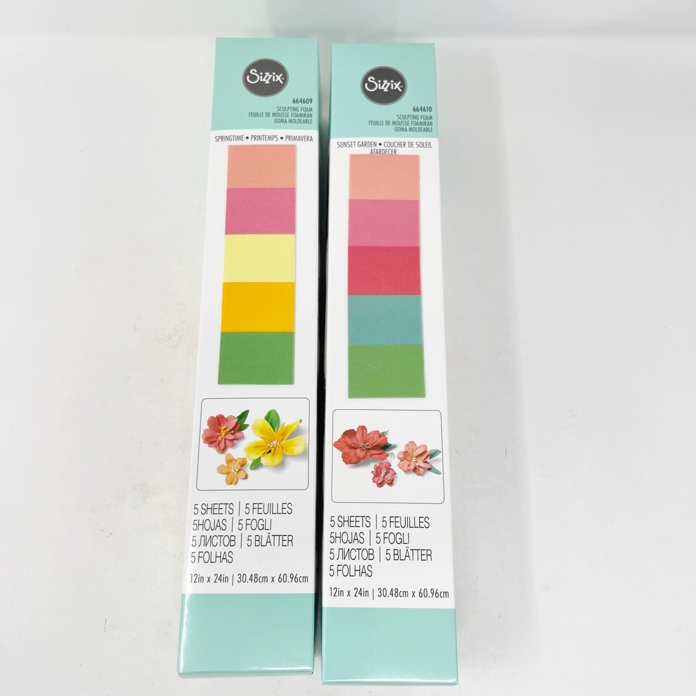 Sizzix Thinlits Floral Cutting Dies Sculpting Foam Summer Bundle NEW