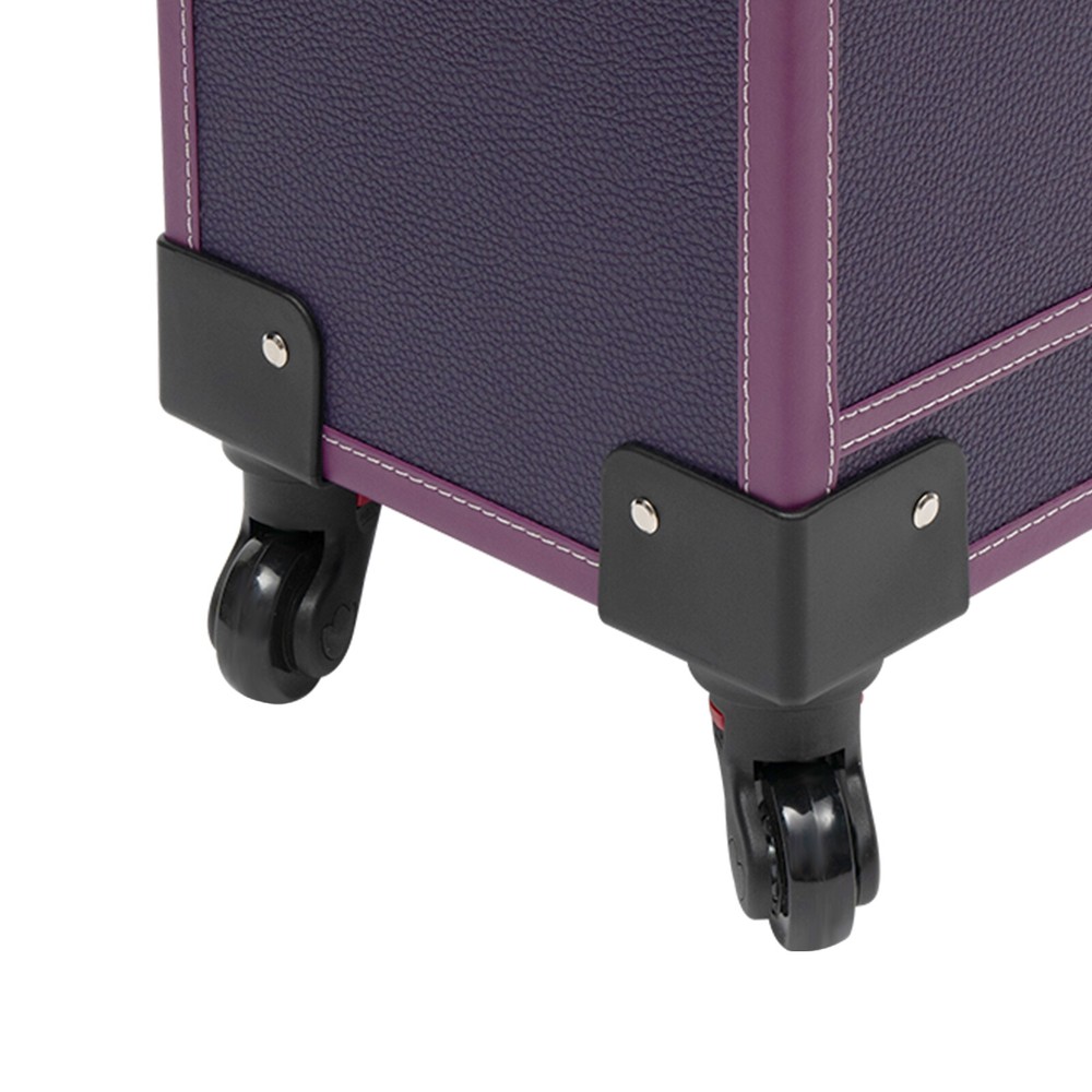 Modern Rolling Makeup Train Case Trolley Cosmetic Organizer Box with Mirror