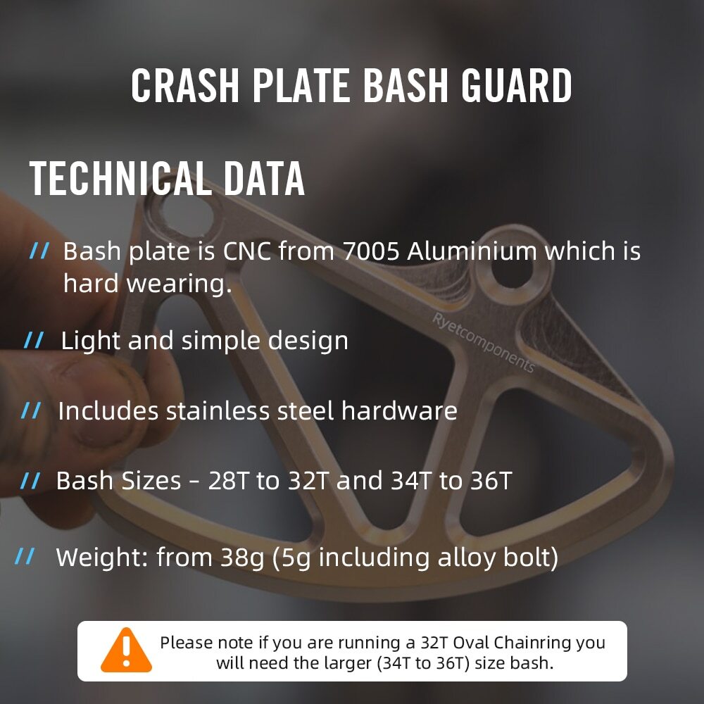 MTB CRASH PLATE BASH GUARD Bicycle Chain Guide Stabilizer Chainring Protector