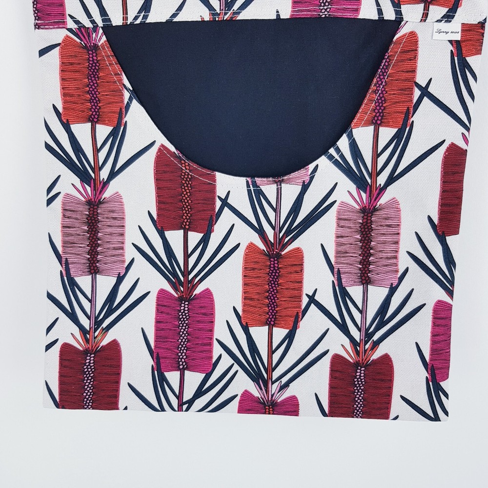 Peg Bag Handmade Red White Bottlebrush Print Lined Laundry Clothes Peg Holder