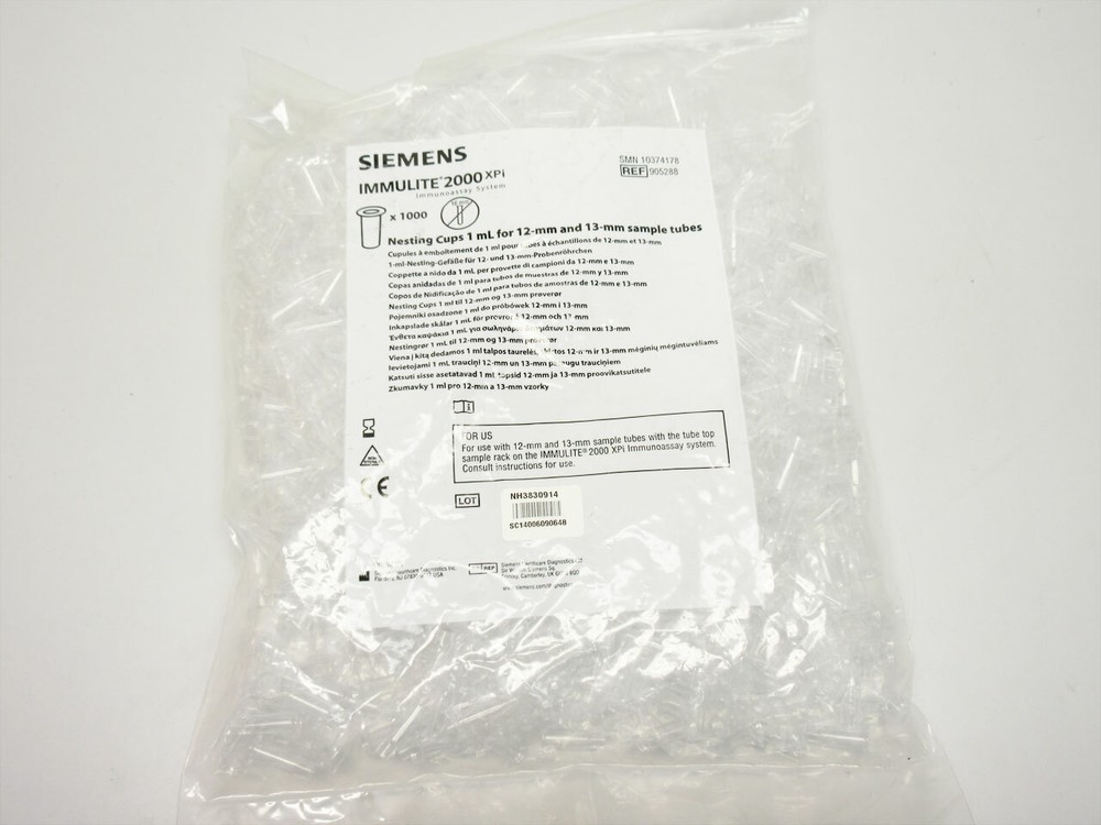SIEMENS IMMULITE 2000 XPI NESTING CUPS 1ML 10374178