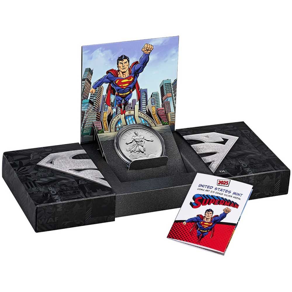 2025 2.5-oz Superman DC Comics Silver Medal w/ Box OGP