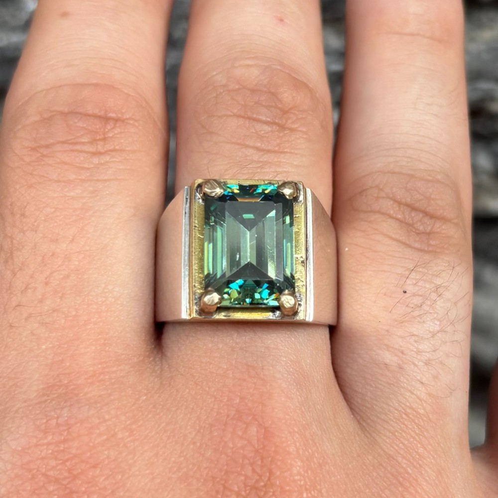 Stunning Moissanite In Handmade Silver Ring