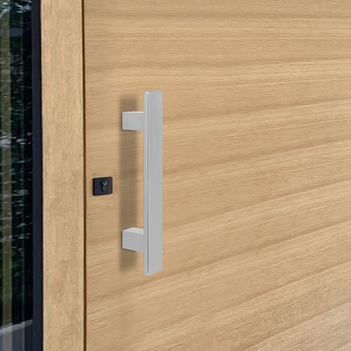 H-Shaped Glass Door Pull Handle, Double-Sided Design, Stainless Steel