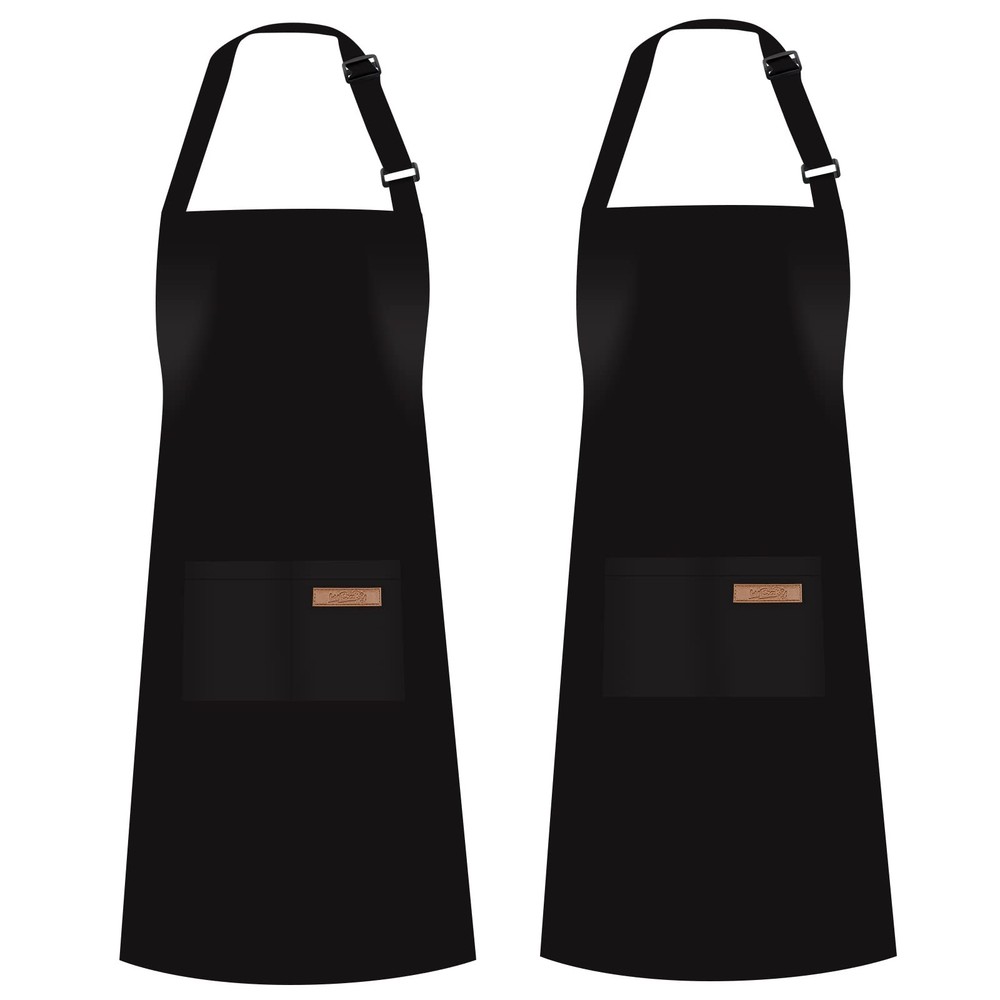 Apron, Adjustable 2 Pack Bib Aprons with 2 Pockets Cooking Kitchen Aprons for...