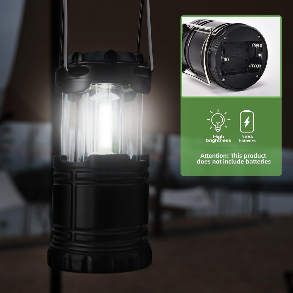 Lantern Collapsible Camping Light, Battery Operated Lanterns LED Super Black