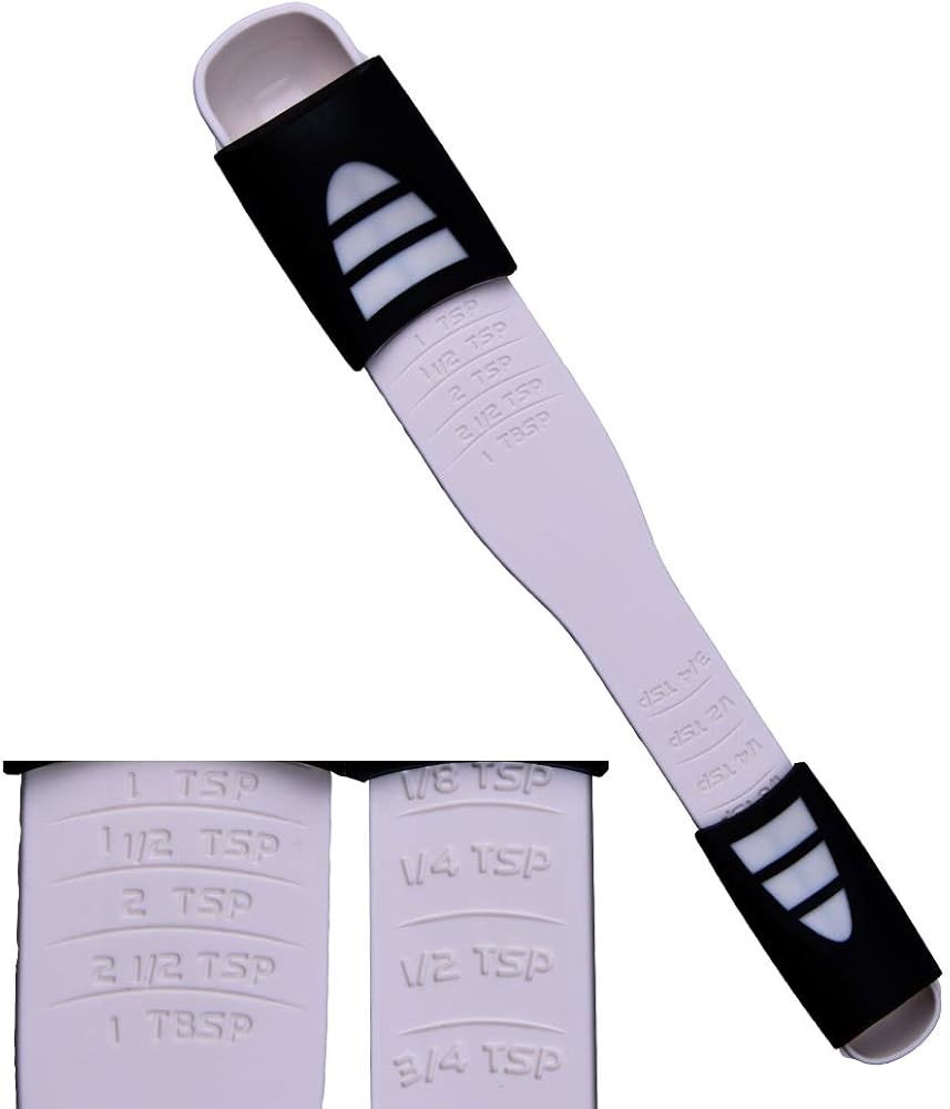 Adjustable Measuring Spoon White, Creative Double End Adjustable Scale,