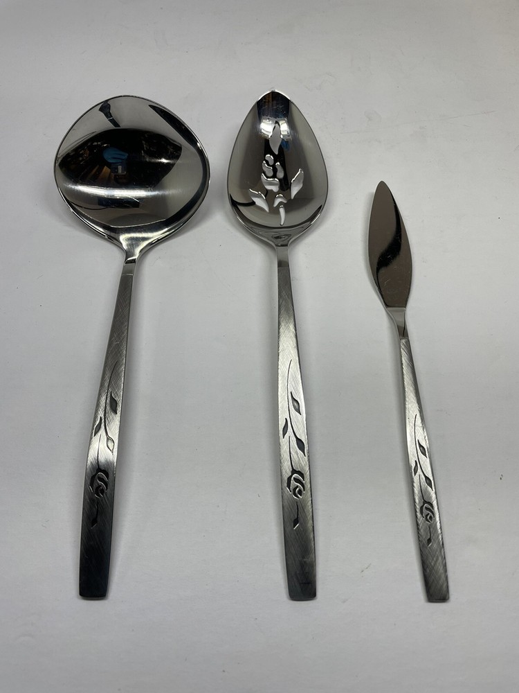 Oneida Craft Capistrano pattern Deluxe stainless flatware set of 3 Vintage