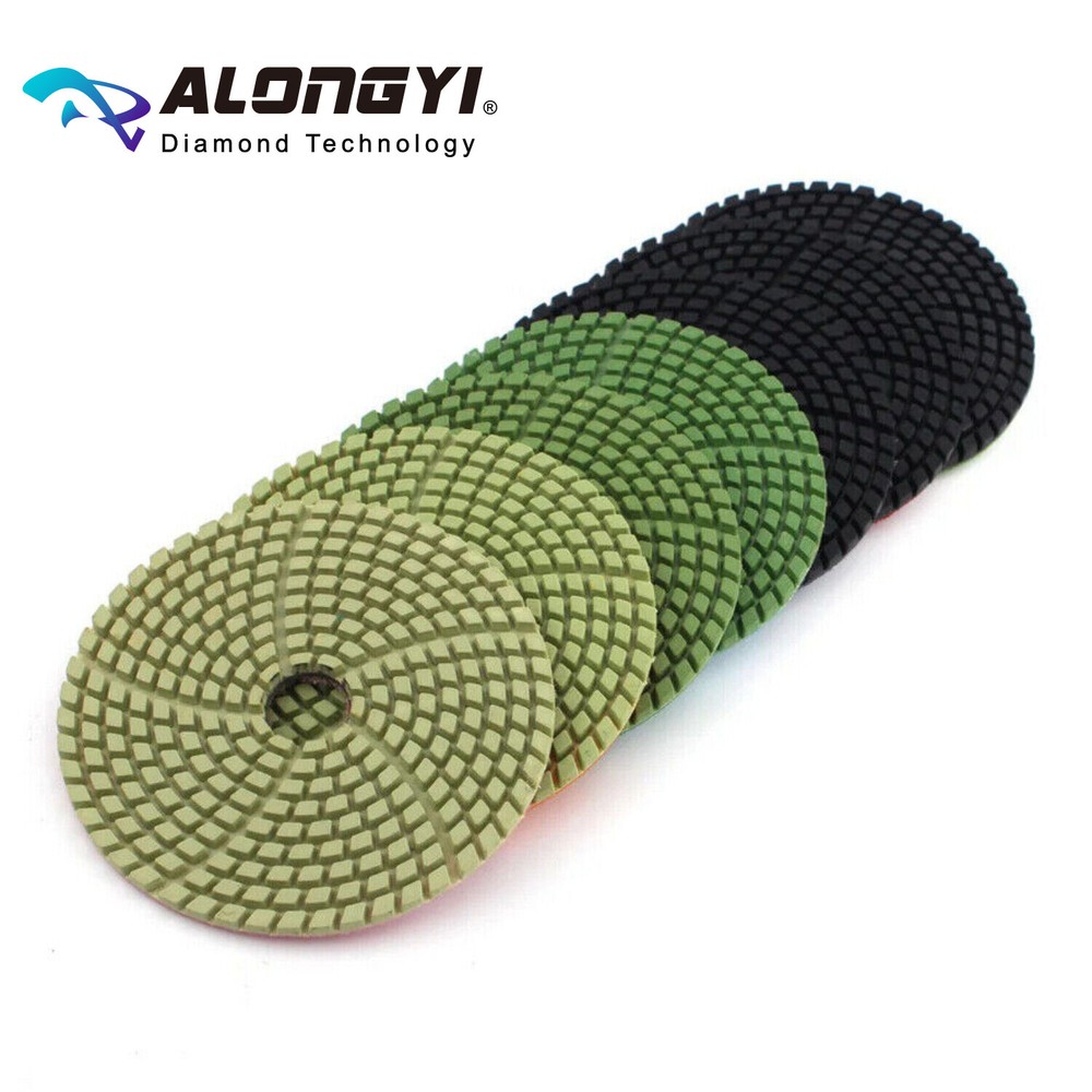 7 pcs/set 4"diamond polishing pads quartzite sanding discs 3 mm work thickness