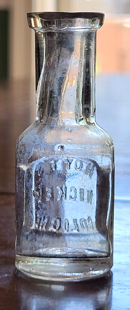 Antique "HOYT'S NICKEL COLOGNE" Tiny Bottle