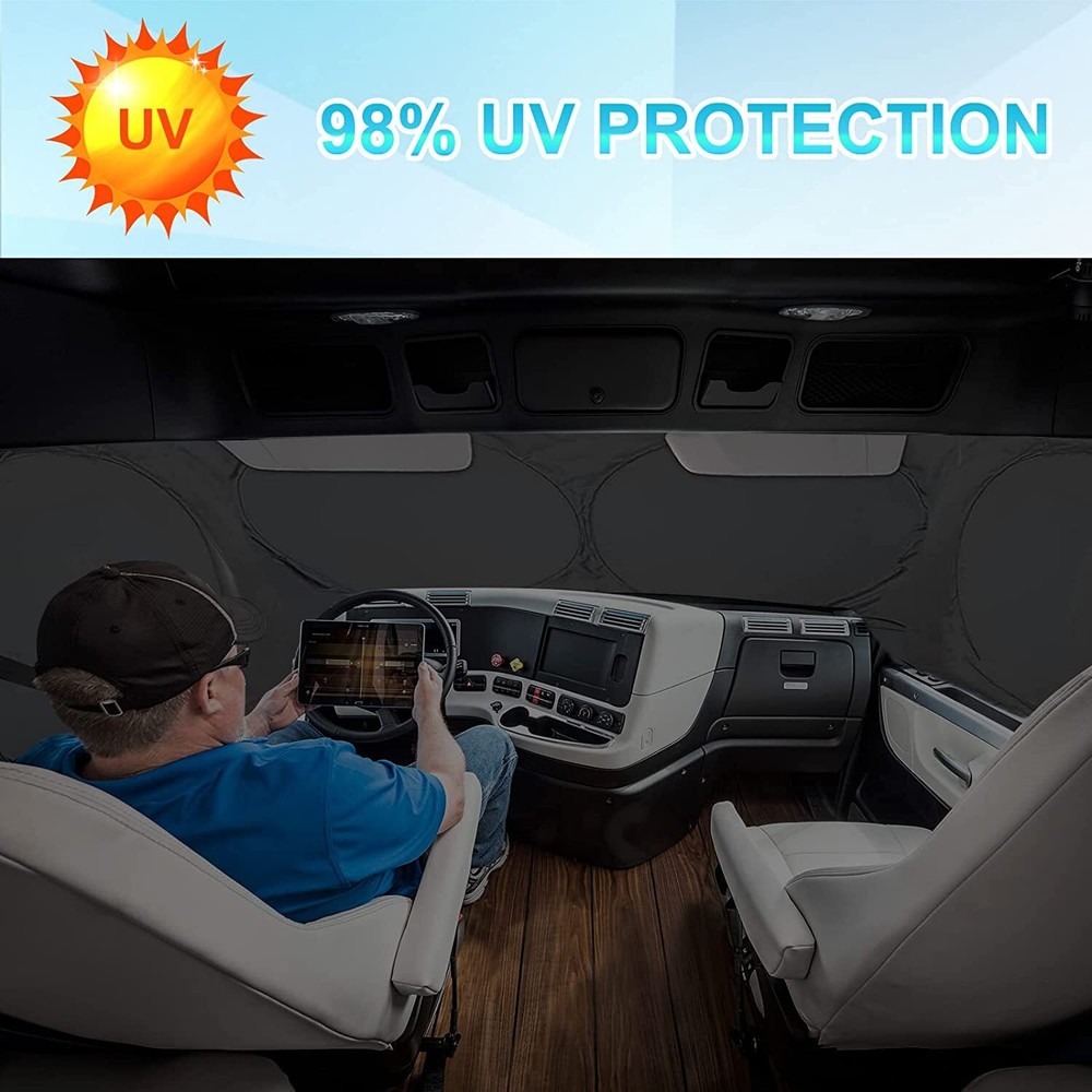 For Ford E-Transit E-250 Cargo Van Large Windshield Side Window Sun Shade Cover