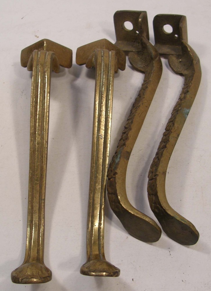 SET 4 VINTAGE CAST SOLID BRASS 8.5" CABRIOLE LEGS FOR FOOTSTOOL