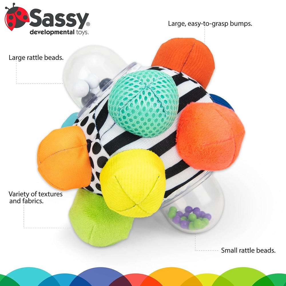 Bright Multi-Textured Bumpy Ball - Ideal for Motor Skill Development in Babies