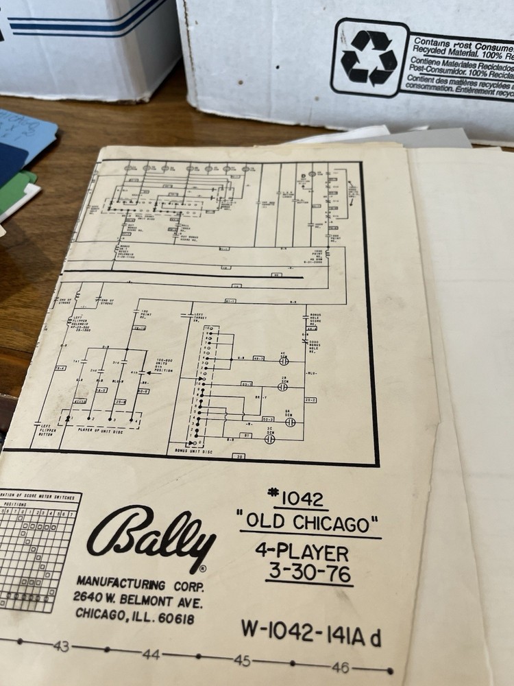 Old Chicago Pinball Manual & Schematic