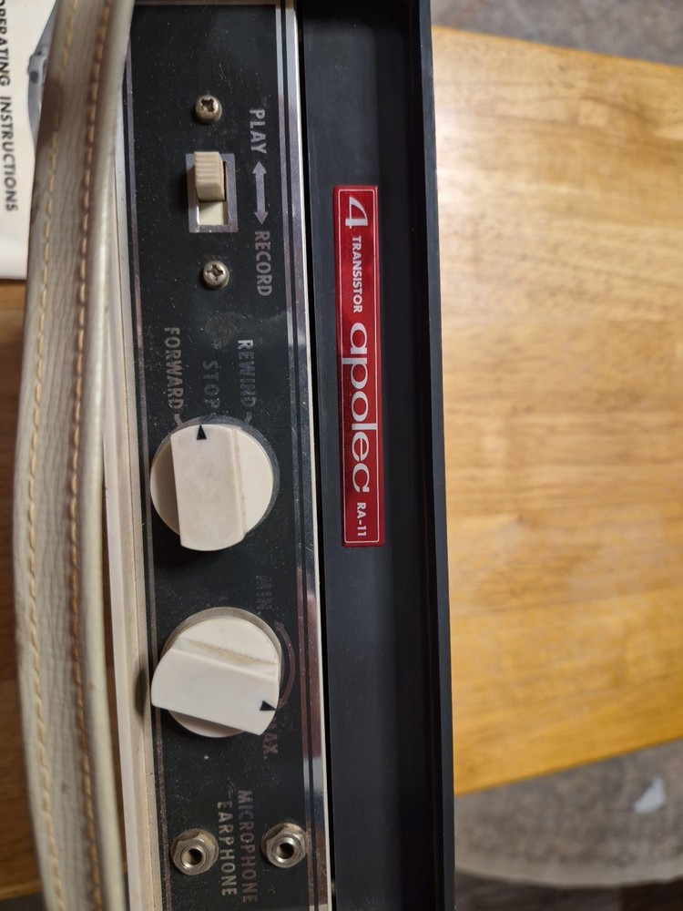 Vintage Apolec 4 Transistor Tape Recorder ~ Model Ra-11, Untested