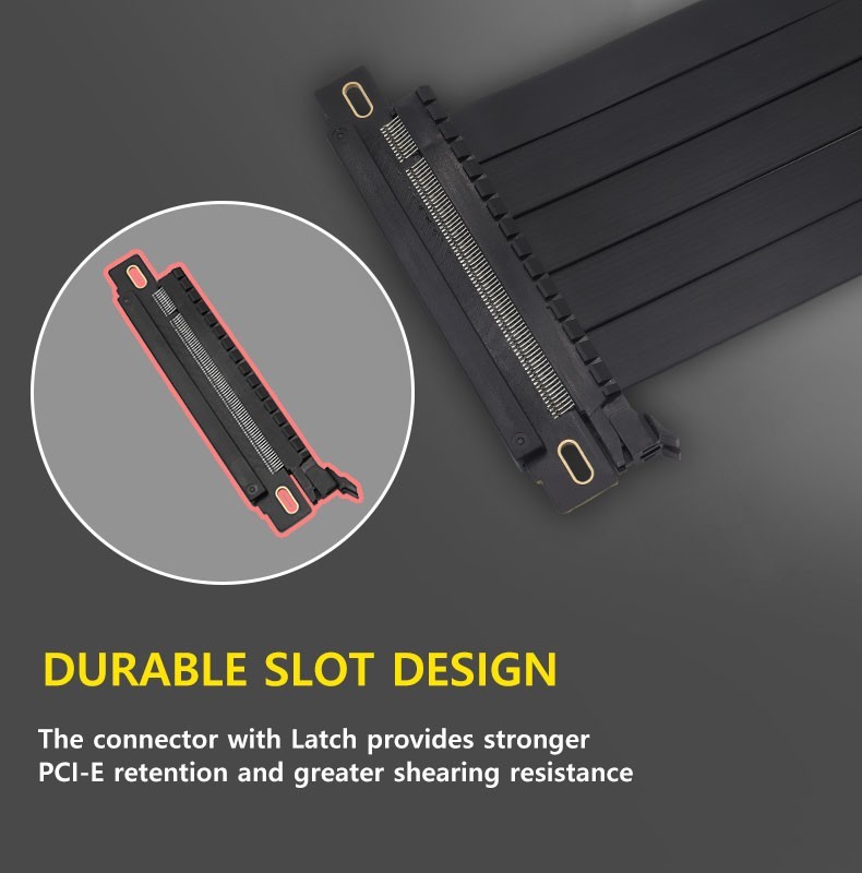 Pcie 4.0 x16 Riser Cable for Vertical GPU Mount, ITX Double Reverse, Length 20cm