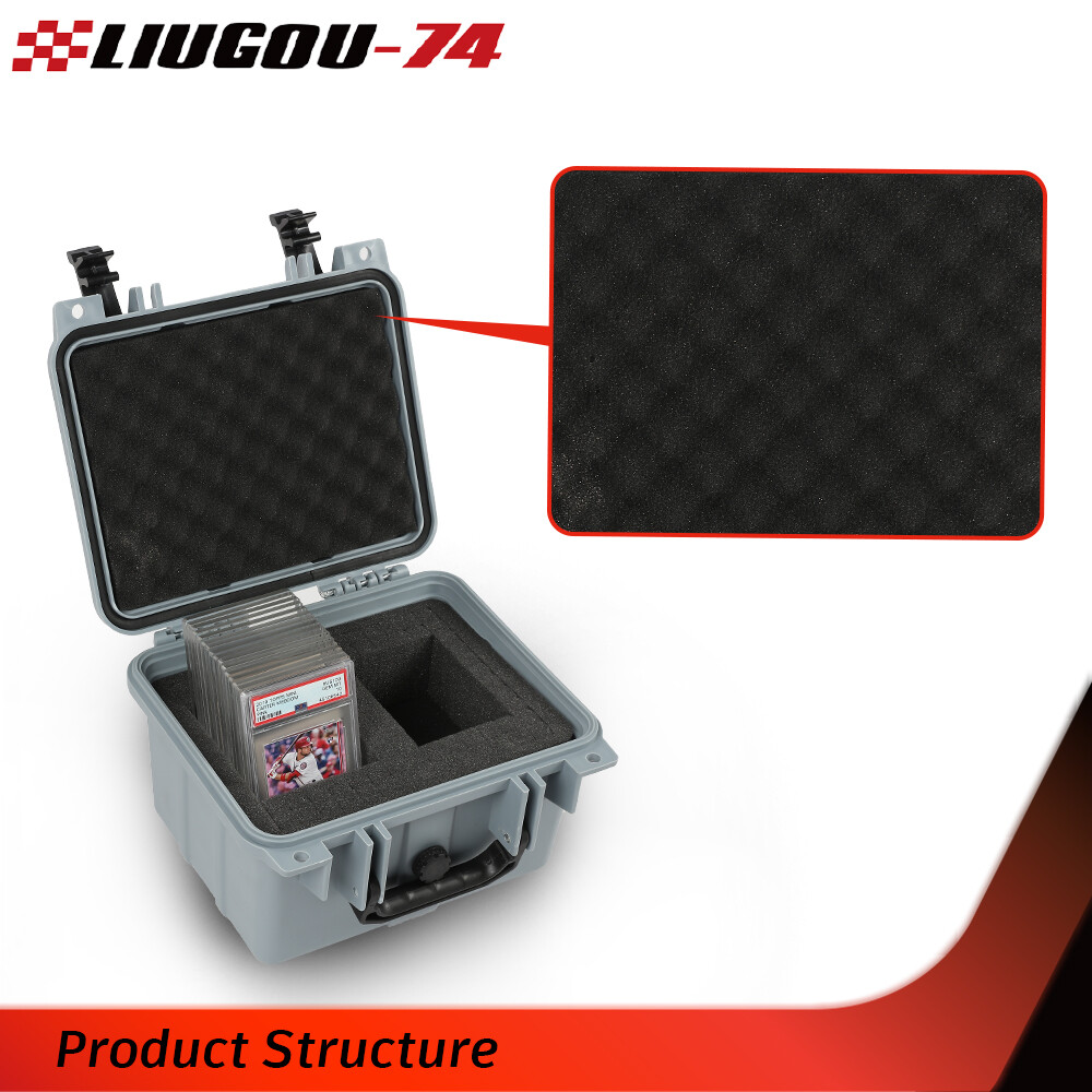 Gray Graded Card Storage Box Deep Travel Size Waterproof Case Slab Protector