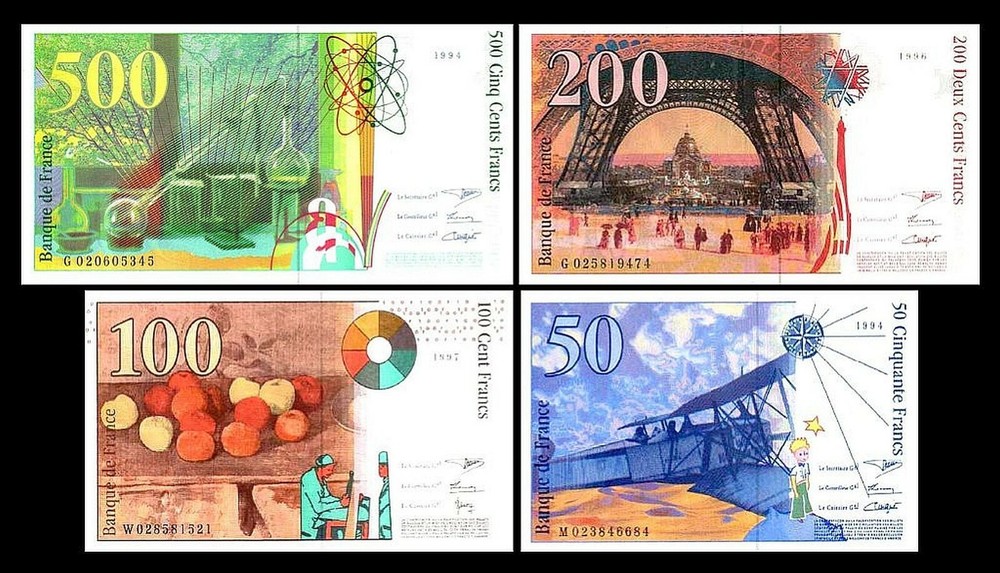 50, 100, 200, 500 Francs - Issue 1993 - 2000 - Reproduction - 01