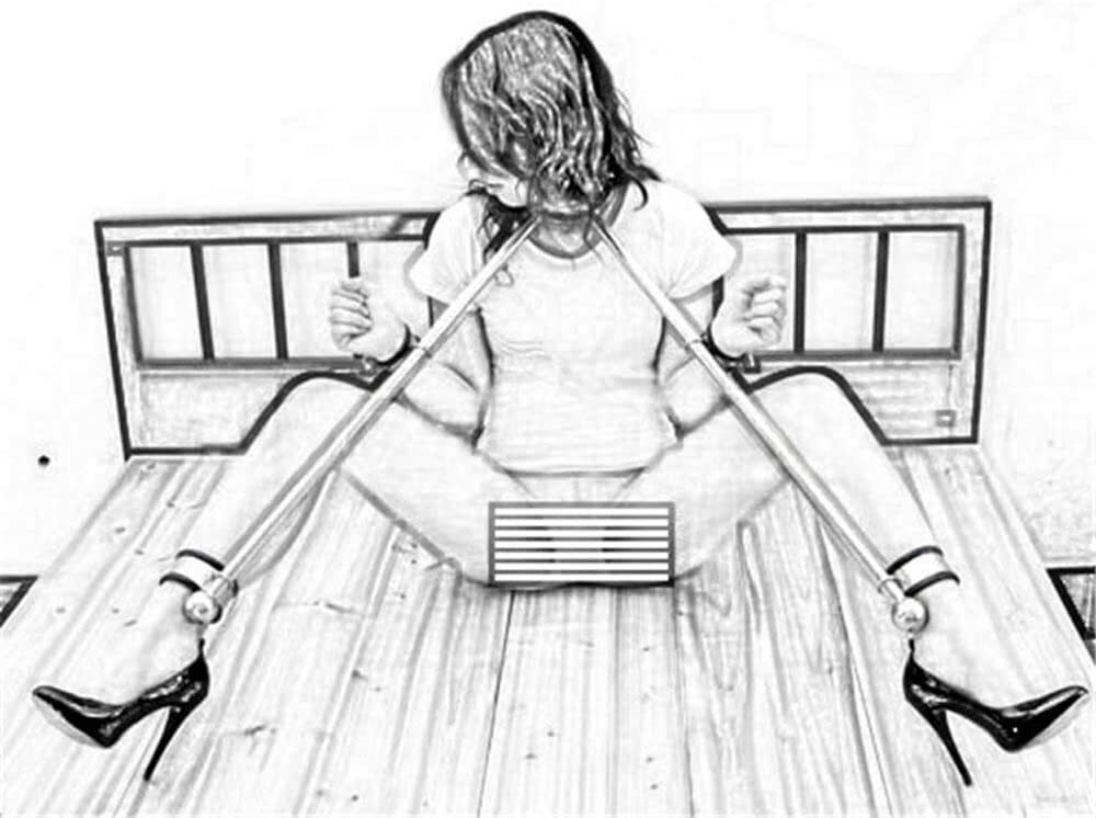 Slave Rack Frame Luxury Spreader Bar Restraint Bondage Hand Ankle Cuffs Collar