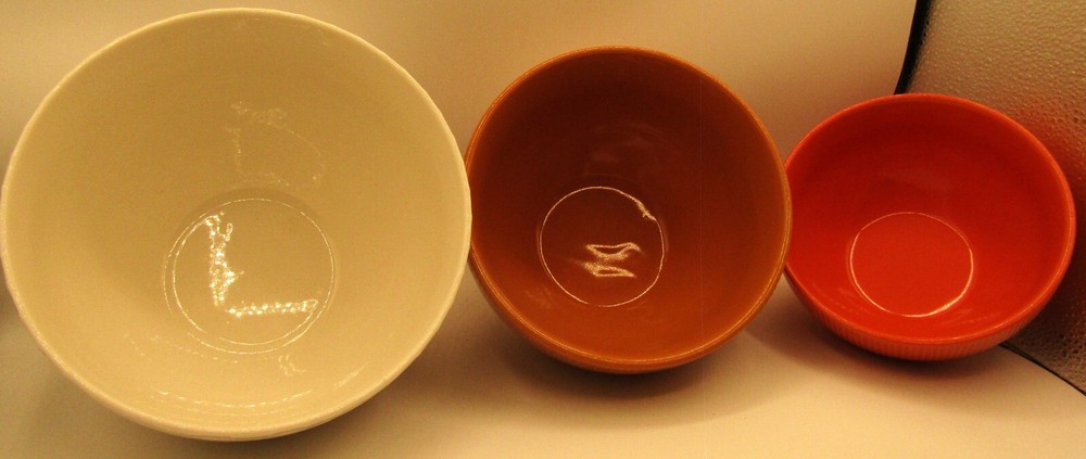 SCM Designs Set Of 3 Three Multi-Colored Stoneware Nesting Mixing Bowls