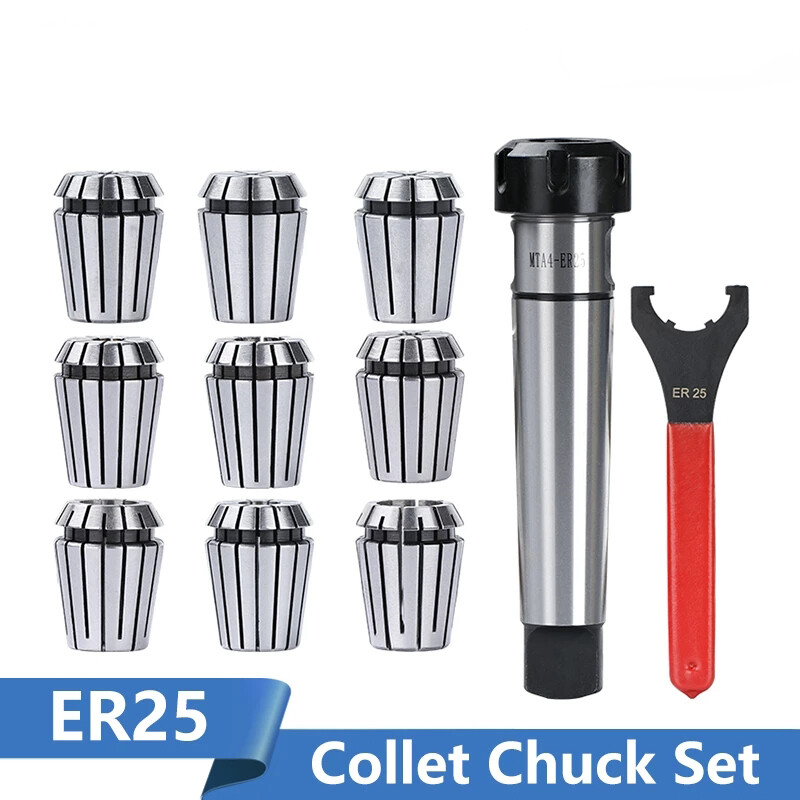 Pattern taper handle # 4 milling machine handle +9pc ER25-3mm~16mm Collect Chuck