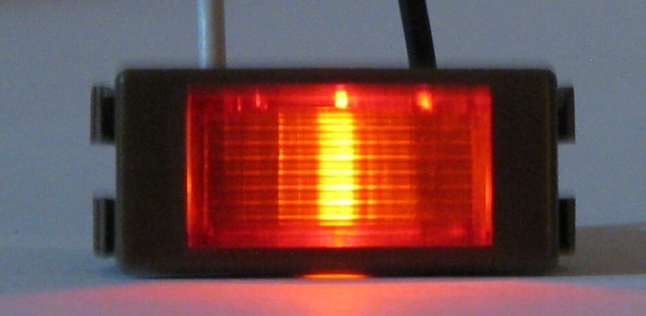 Red Rectangular Panel Mount Indicator Light - 125V - 0.25" Terminals - Chicago