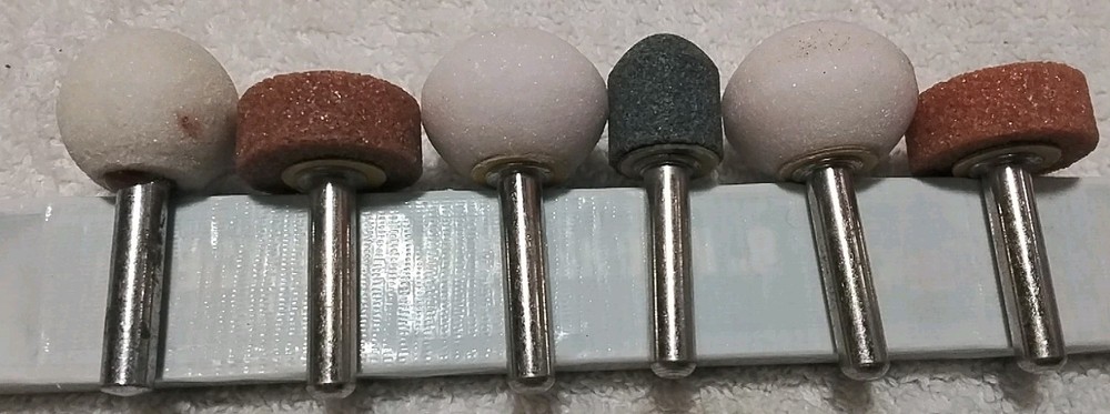 6pc 1/4" SHANK STONE MOUNTED ASSORTED GRINDING STONES
