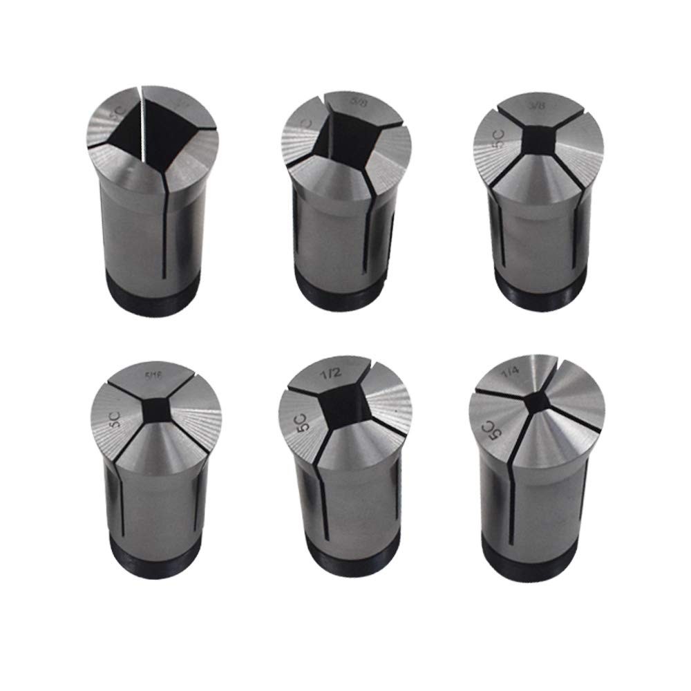 findmall 5C Square Collet 6 PC Set 1/4", 6pcs square collet set