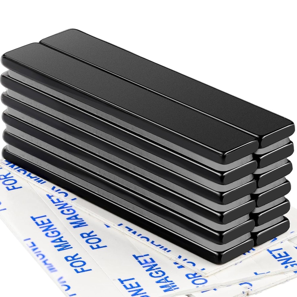 12 Pack Waterproof Neodymium Bar Magnets with Epoxy Coating, Powerful Permanent