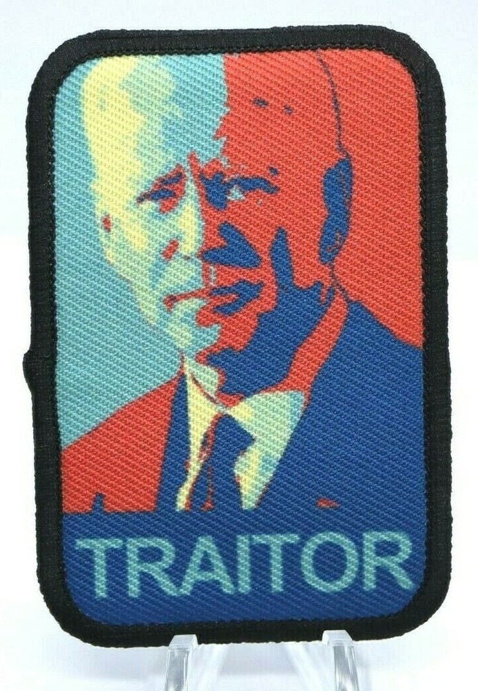 Biden is a traitor politics patch 2"x3" hook & loop tactical morale patch