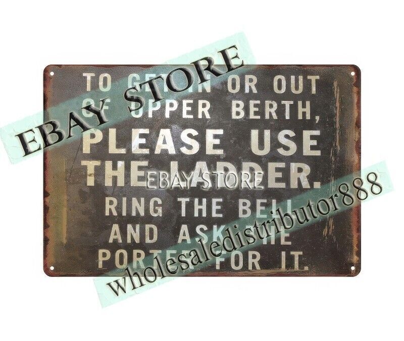 1930s Pullman Railroad railway train Sleeper Car metal tin sign plaques artwork