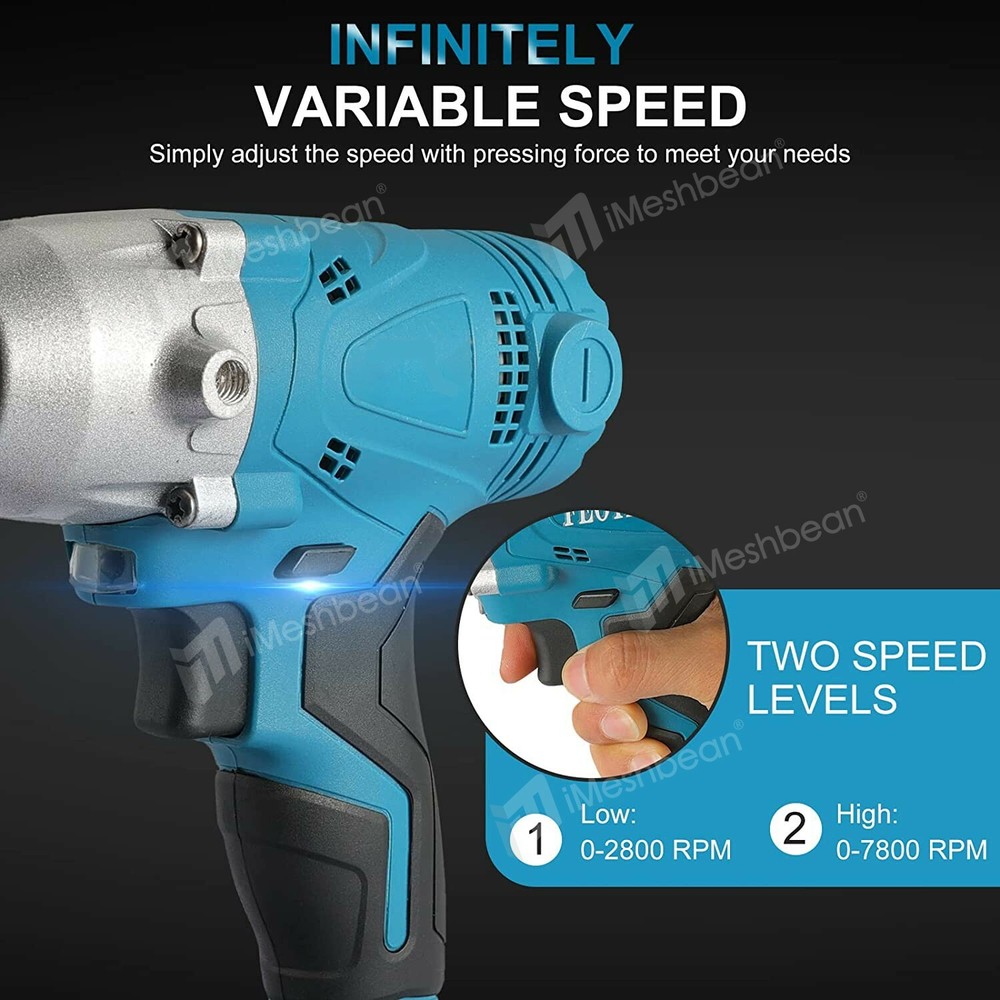 48V Cordless Polisher 5" Car Detailing Buffer & Sander & Drill Machine Battery