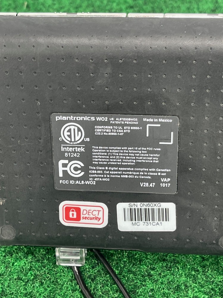 Plantronics WO2 W02 Charging Base USB DECT 6.0 Microsoft Lync Dect Wireless