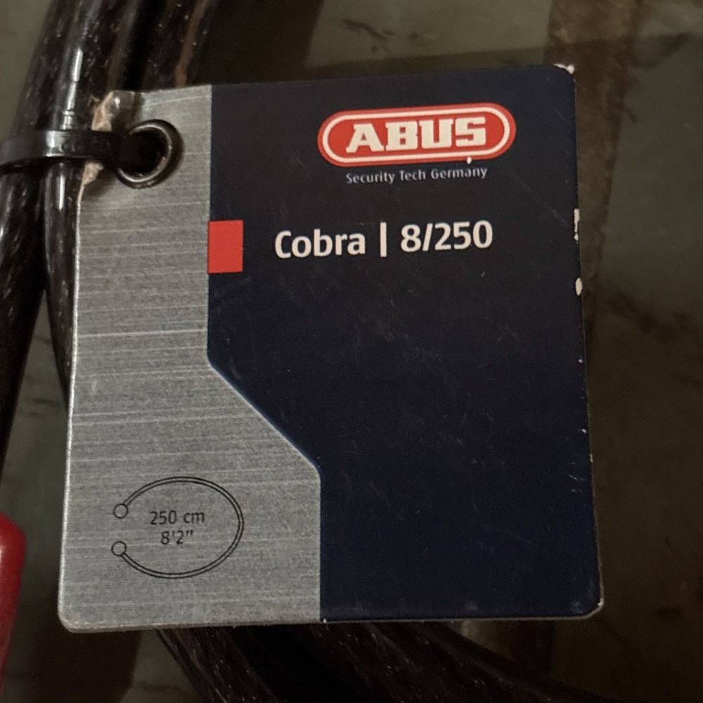 Abus Cobra Looped Cable Black 8/250 8’2”