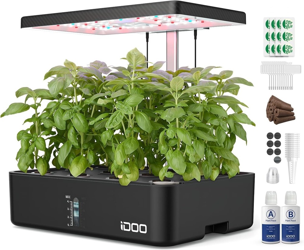 Hydroponics Growing System Kit 12 Pods with Adjustable LED, Ideal Gift for Ga...