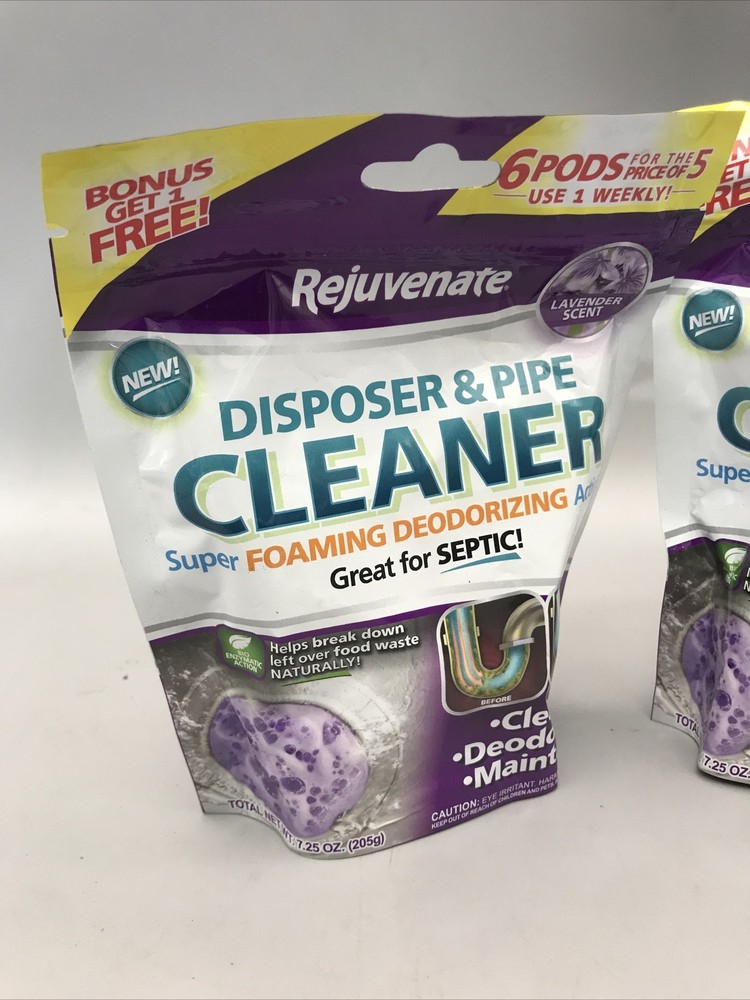 2 Pack Rejuvenate Garbage Disposal and Drain Pipe Cleaner Powerful Foaming
