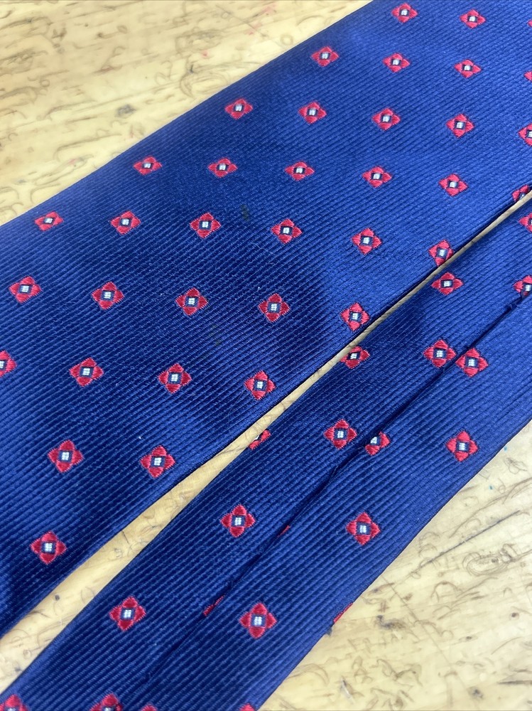 Studio Italia Navy Silk Print Tie