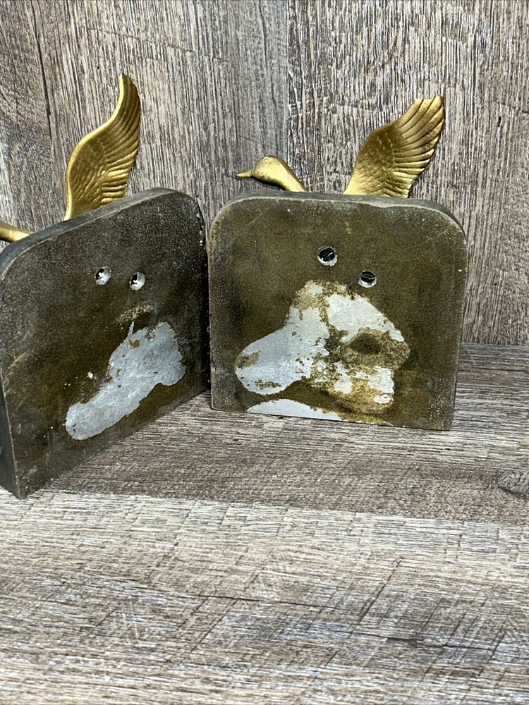 Vntg Flying Duck Metal Bookends 1960’s