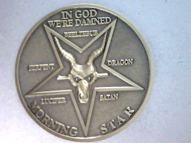 Lucifer Morning Star 3D Coin, Quality Heavy Solid Brass, Satans Evil Ram