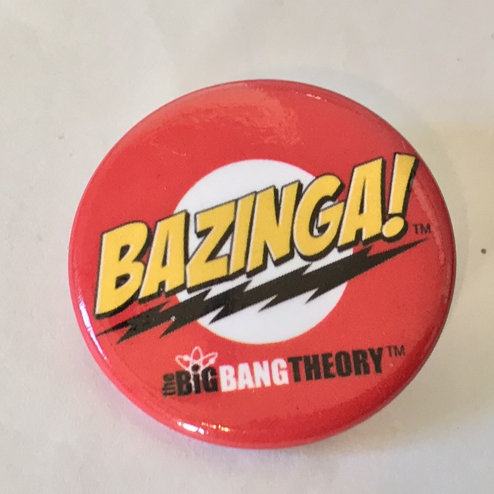 Big Bang Theory's Sheldon Cooper BAZINGA! 1" Button Pin