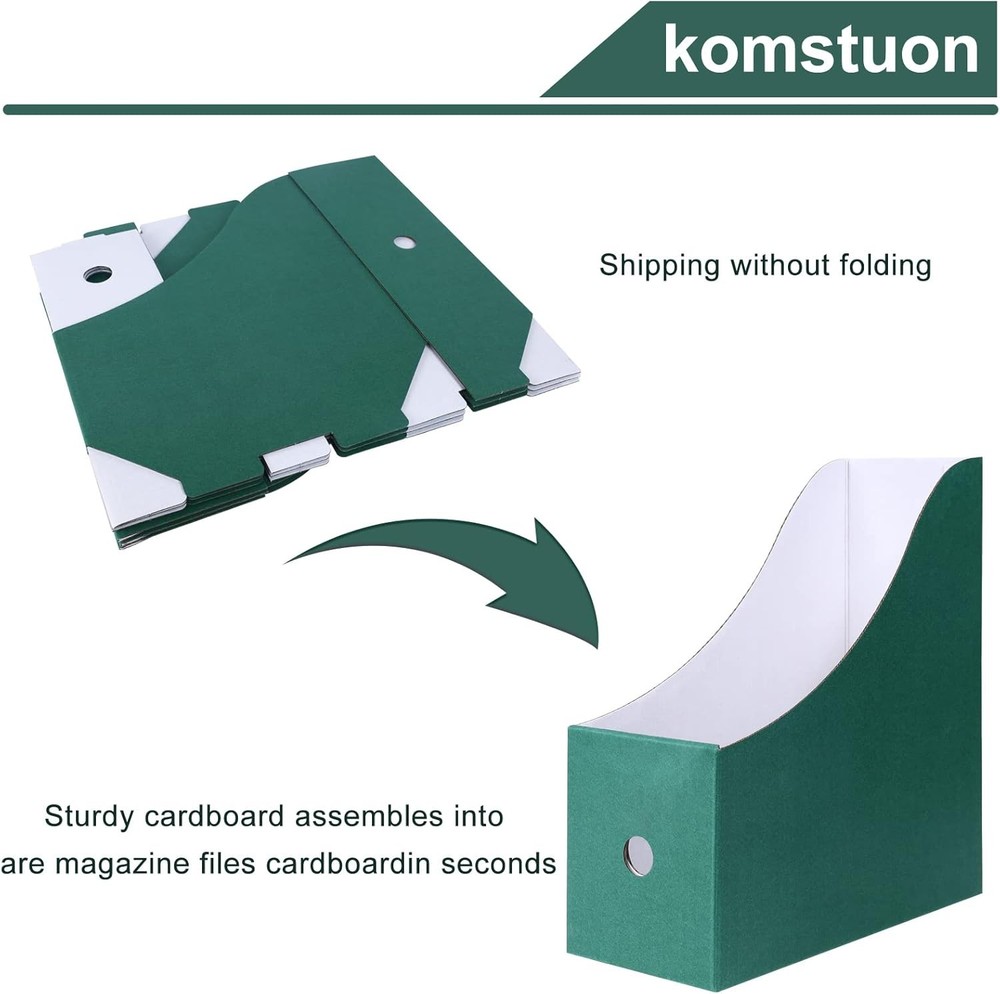 Magazine File Holder(6 Pack), Cardboard Holder,Document Green