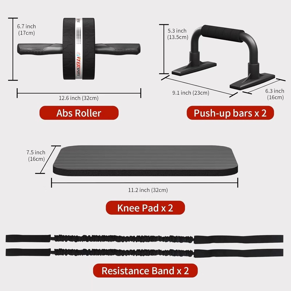 Ab Rollers Wheel Kit, Exercise Wheel Core Strength Training Abdominal Roller Set