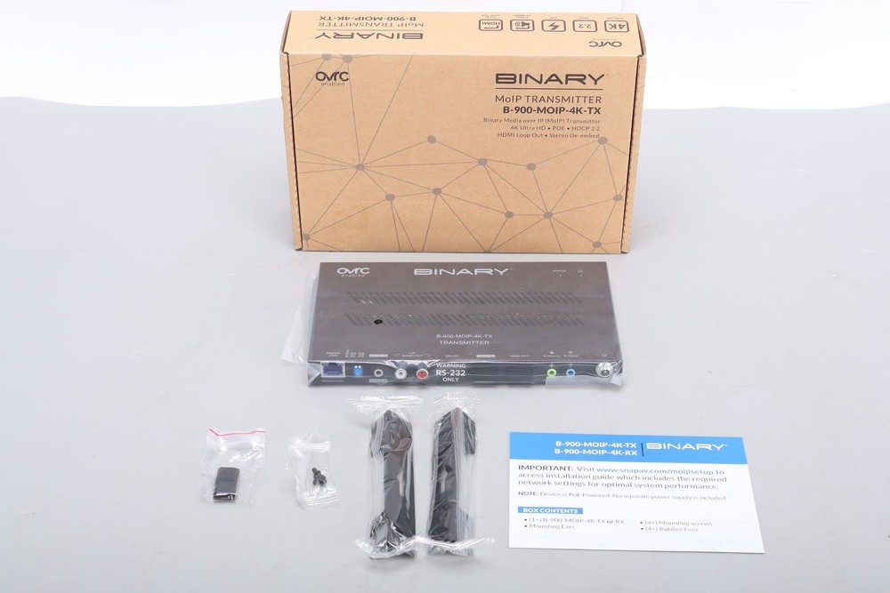 Binary B-900-MOIP-4K-TX 4K Media over IP Transmitter - New Open Box