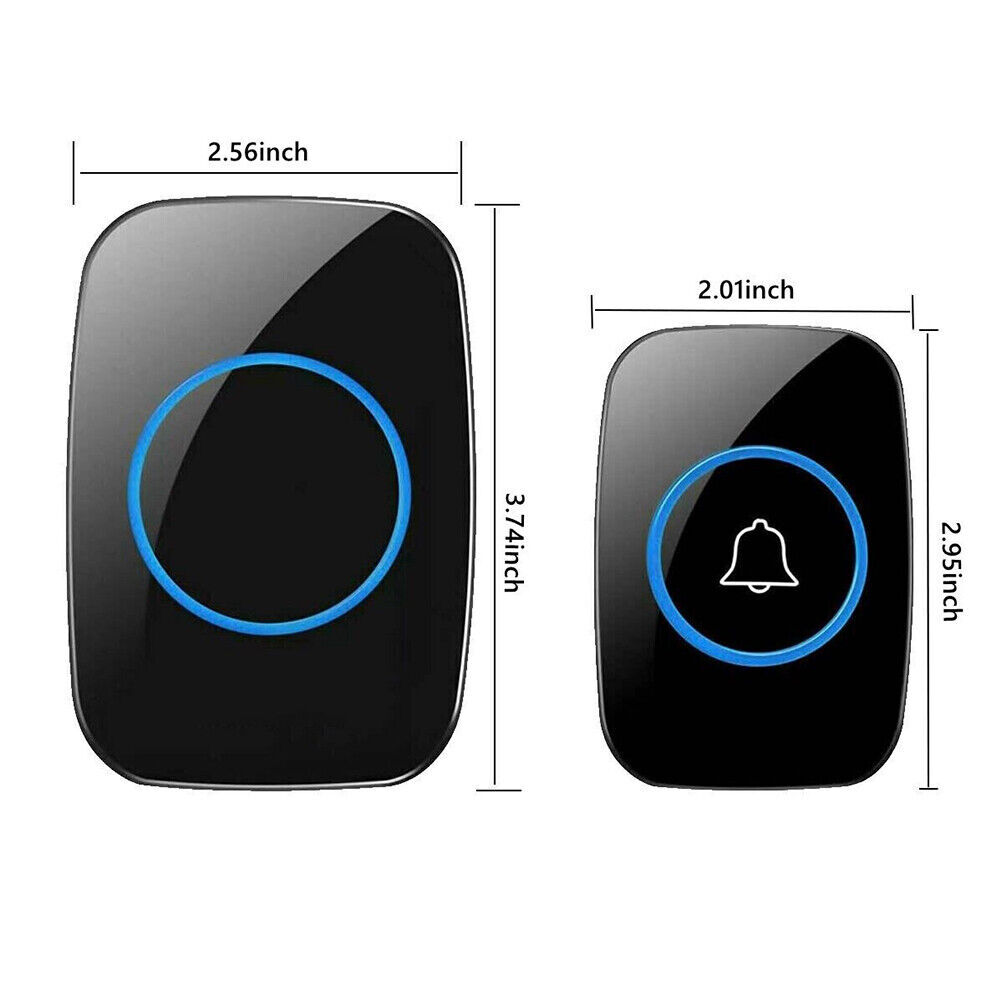 2Wireless Doorbell Chime Waterproof Plugin Receiver Adjustable Volume 1000FT Kit