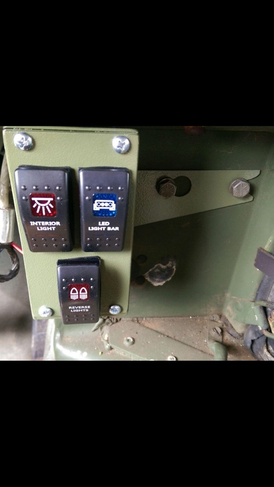 Lighted Rocker Switch Usb Plug -12v / 24v Panel Toggle Fits Military HUMVEE