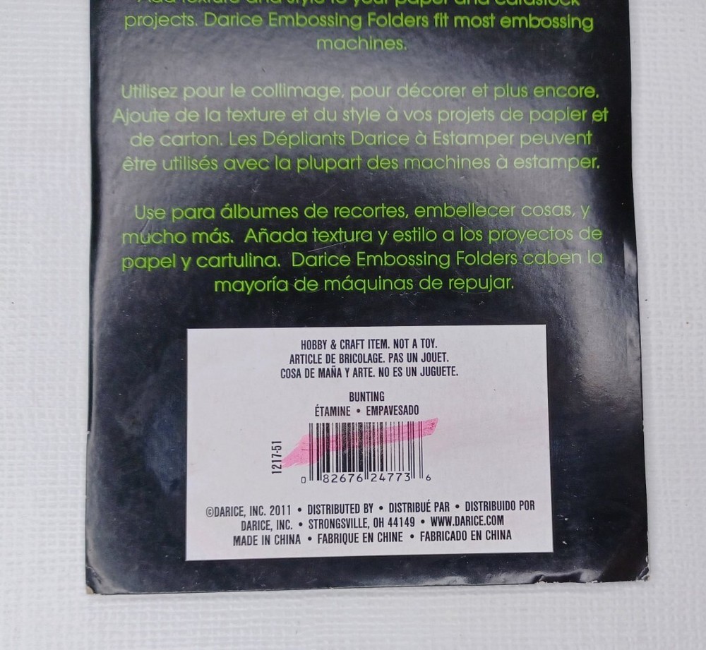 Darice Embossing Essentials Embossing Folder Bunting Scrapbooking Card Making