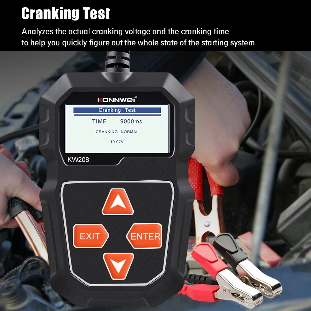 Car Battery Analyzer 12V Battery Tester Load Charging Cranking System Test Tool